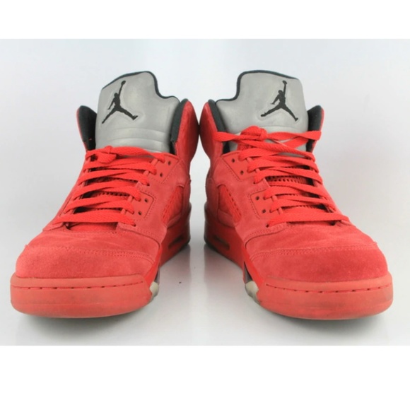 2017 JORDAN RETRO 5 RED SUEDE 8.5 (USED) - Picture 2 of 6